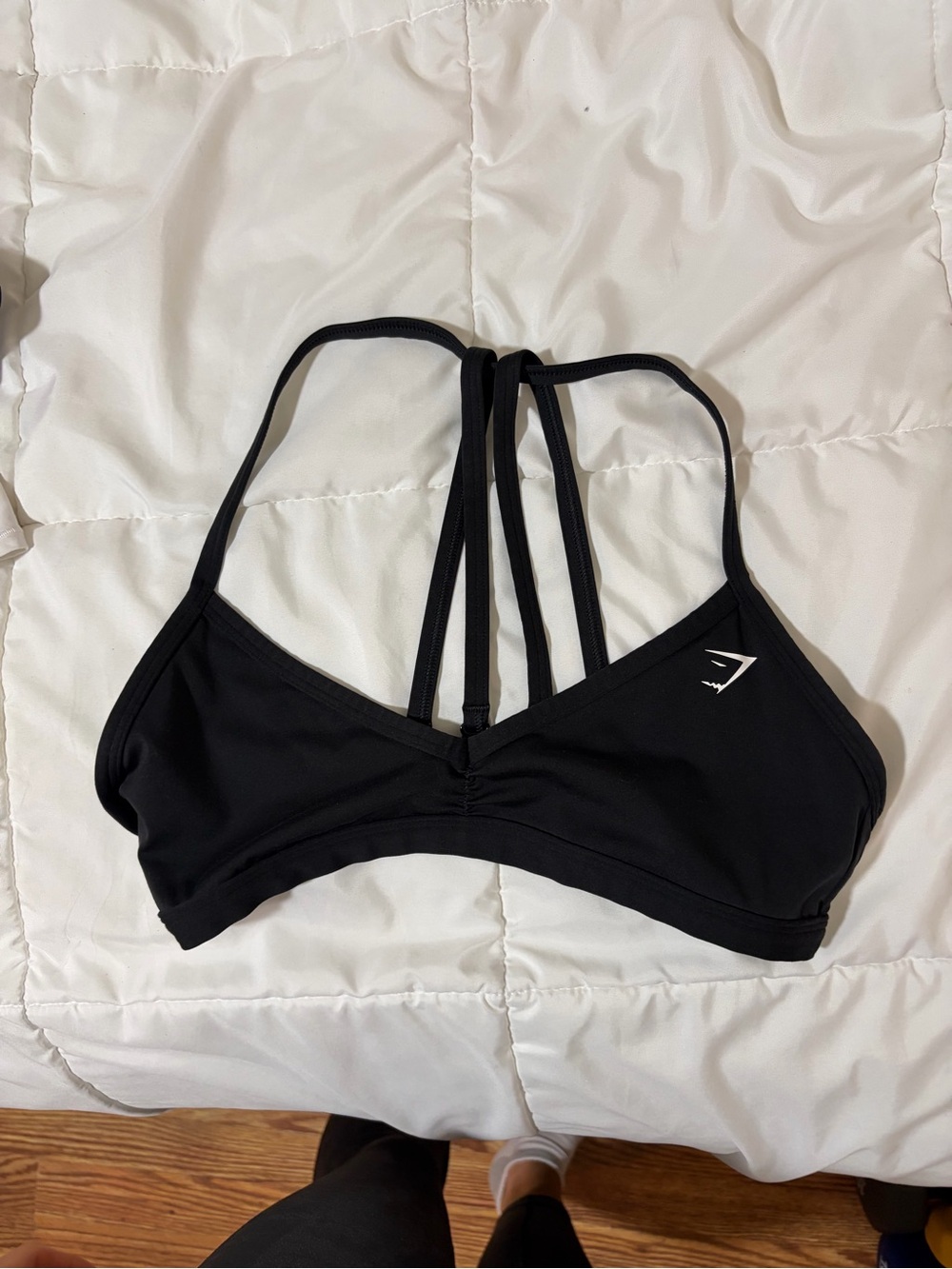 Gymshark Black Strappy Sports Bra with Triple Back Straps